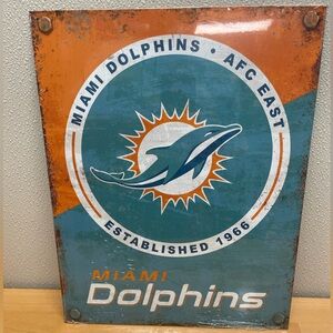 Miami Dolphins Metal Sign, 12.5”x16” NFL Football AFC East. New Sign.